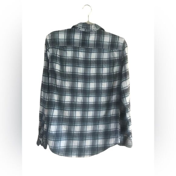 George Small Blue and Black Plaid Flannel Button Down Shirt - Picture 4 of 8